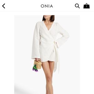 Onia white linen air wrap dress / coverup XS NWOT